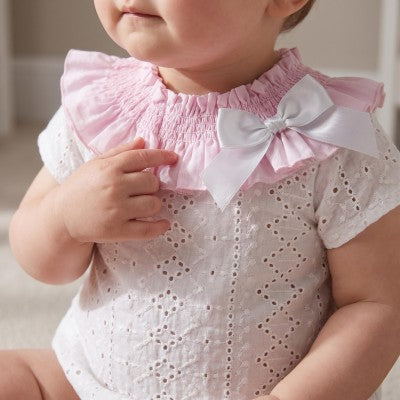 Wee Me White Frilly Collar Romper