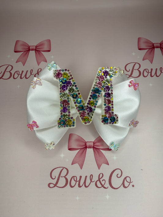 Rainbow Jewel Initial Bow