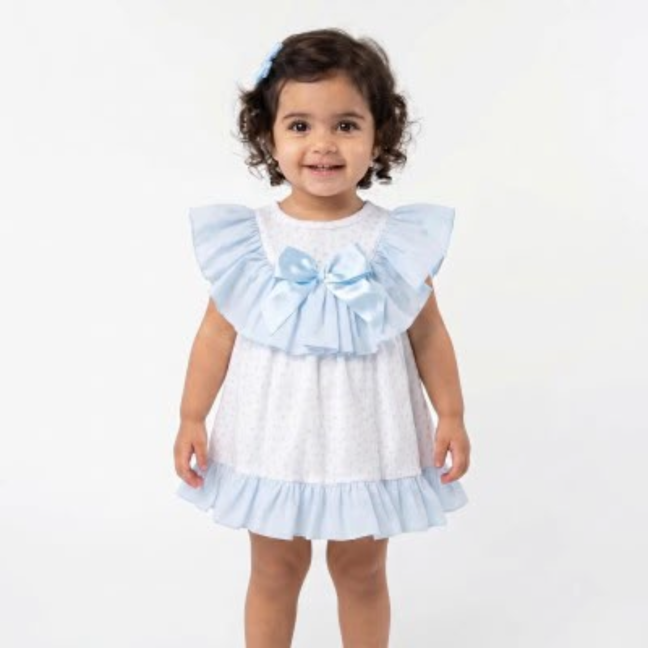 Wee Me Blue Heart Puff Dress