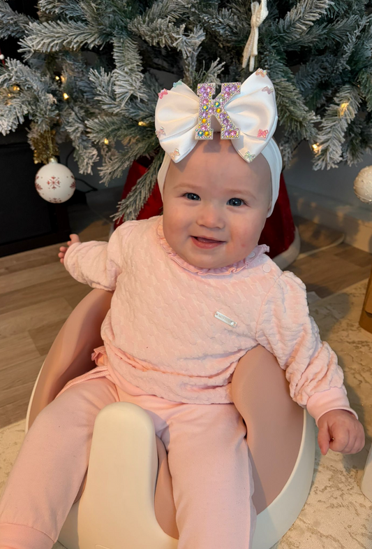 Rainbow Jewel Initial Bow